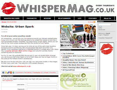 whisper mag, whisper, magazine, publication, fashion, article, urban, spark, urbanspark, urban spark, jewellery, accessories,brand, retail, designers