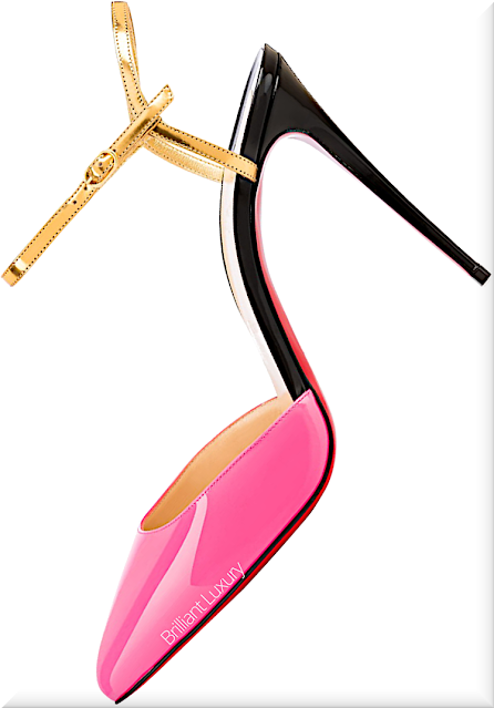 ♦Christian Louboutin Rivierina black pink patent leather pumps #christianlouboutin #shoes #pink #brilliantluxury