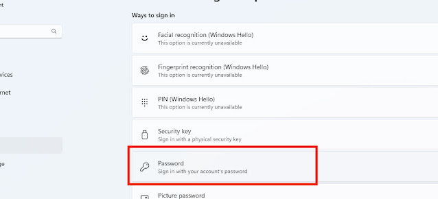 Password option