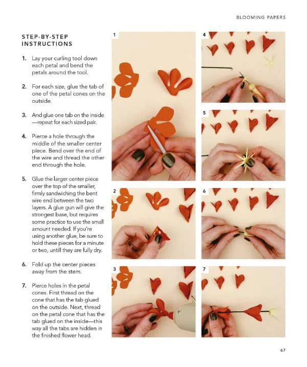 book page step-by-step instructions for making paper freesias