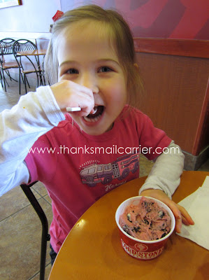 enjoying ice cream