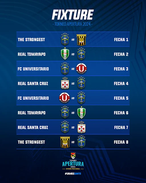 Fixture del Club San Antonio para el Apertura 2024