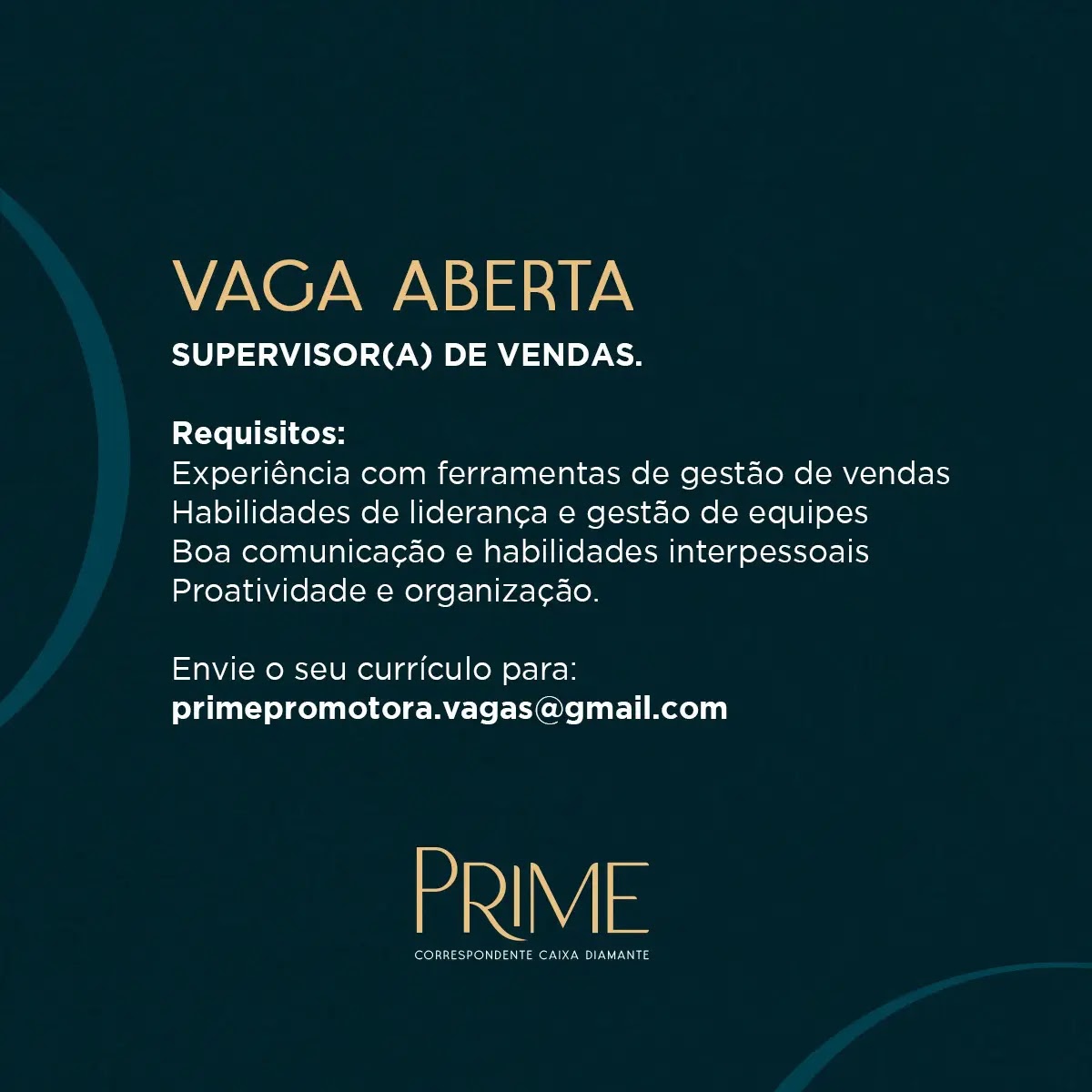  Vaga de Supervisor(a) de Vendas em Fortaleza/Ce