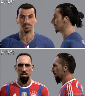 Faces: 1.Zlatan Ibrahimovic 2.Franck Ribery