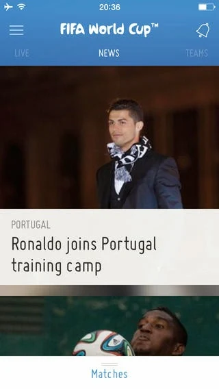 التطبيق الرسمي لمتابعة أحداث كأس العالم 2014 علي أجهزة الأيفون والايباد والأيبود FIFA Official App iOS
