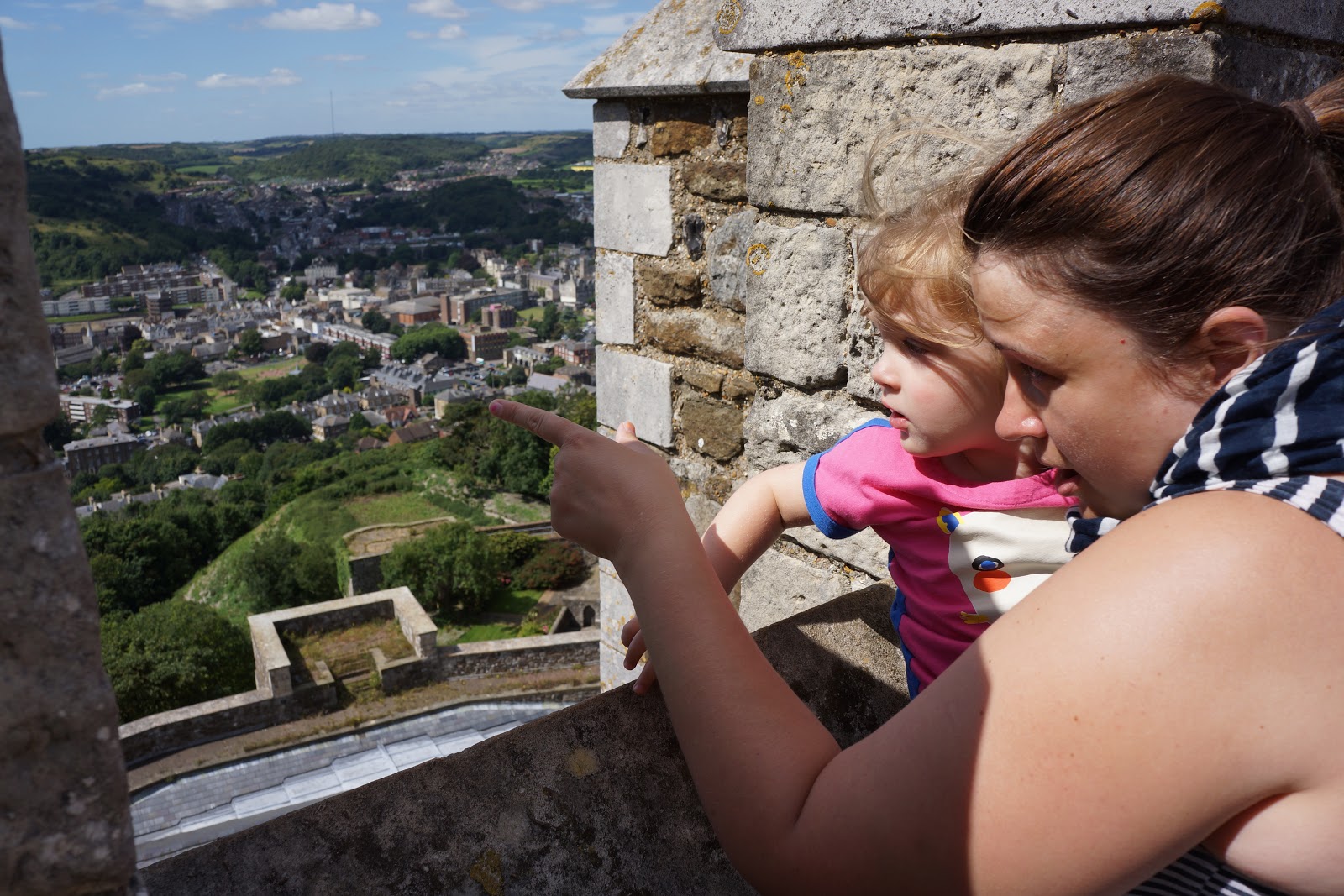 mum and daughter at a castle