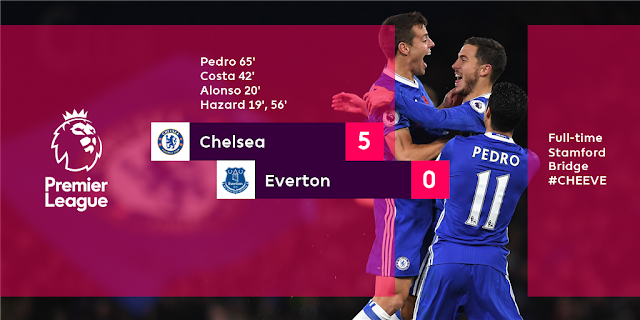 Chelsea humiliate Everton with a 5-0 victory 
