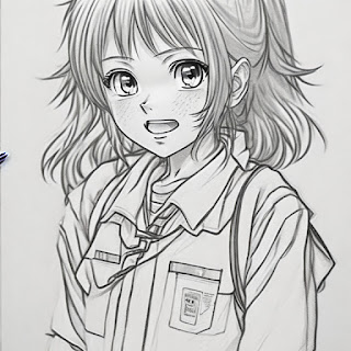 anime style school girl student pupil