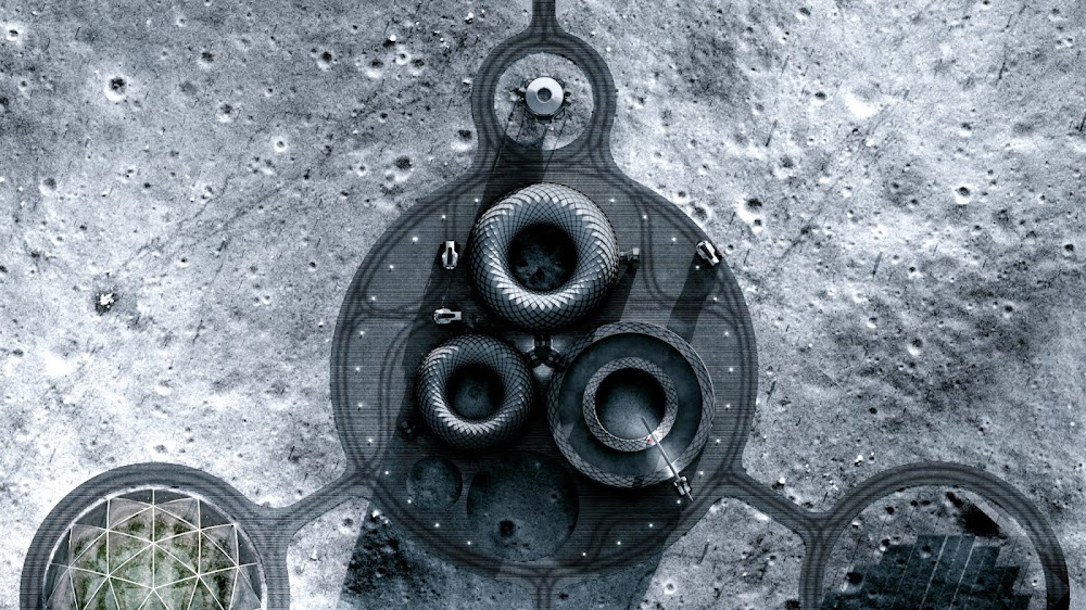 Project Olympus concept by ICON & BIG for NASA's Artemis Base Camp - top view