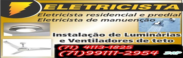 Eletricista residencial em Salvador e Lauro de Freitas-BA-71-4113-1825