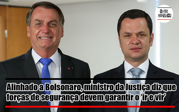 O novo ministro da Justiça, Anderson Torres, demonstrou seu alinhamento com o presidente Jair Bolsonaro ao defender, nesta terça-feira 6, que “a força da Segurança Pública” garanta “um ir e vir sereno”.

Torres fez seu pronunciamento de posse em cerimônia reservada e sem transmissão de TV ou internet no Palácio do Planalto. Ele substituiu André Mendonça, que deixou a Justiça para voltar ao comando da Advocacia-Geral da União. 