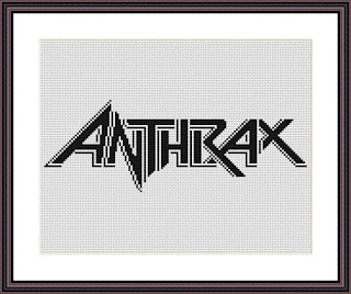 Anthrax logo cross stitch - Tango Stitch