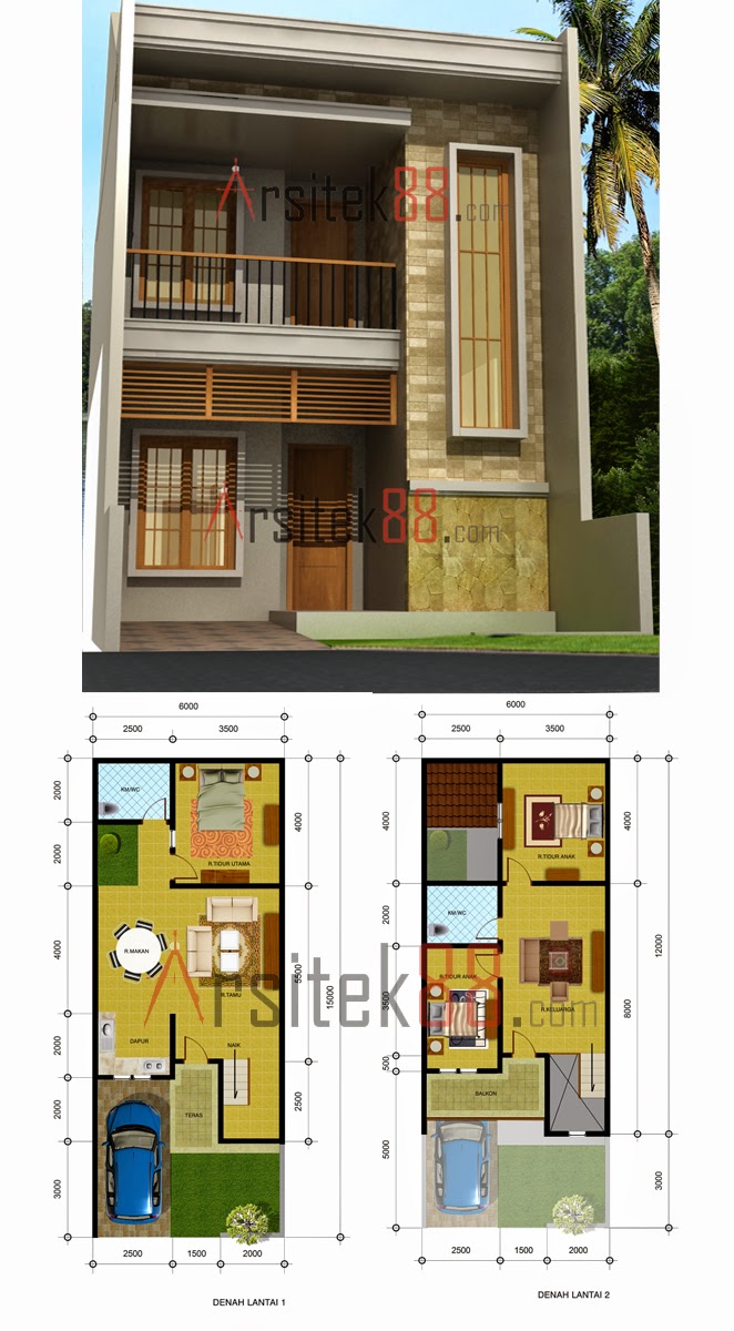 Desain Rumah Minimalis 2 Lantai 6 X 15 - Gambar Foto 