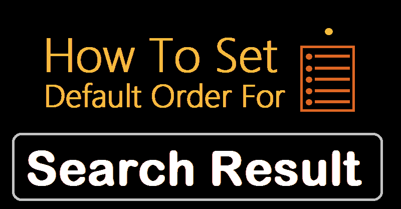 How to set default order for search result