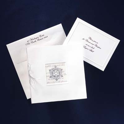 Single Silver Snowflake Winter Wedding Invitations at The Purple Mermaid 15