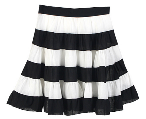 Striped A-Line Skirt