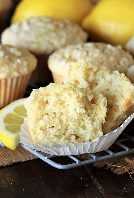 Inside Texture of Lemon Crumb Muffins Image