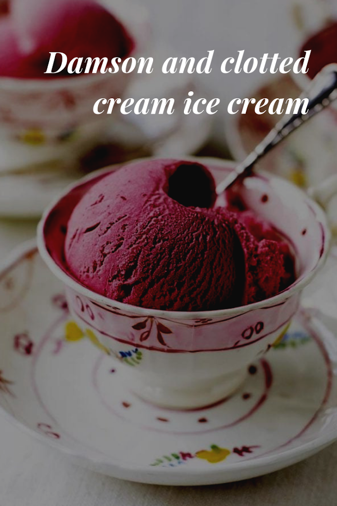 Damson and clotted cream ice cream