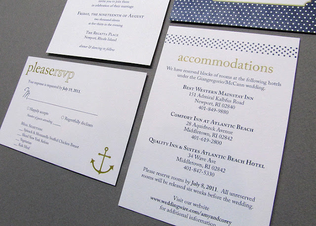 Wicked Bride Stationery Amy's Modern Nautical Wedding Invitations