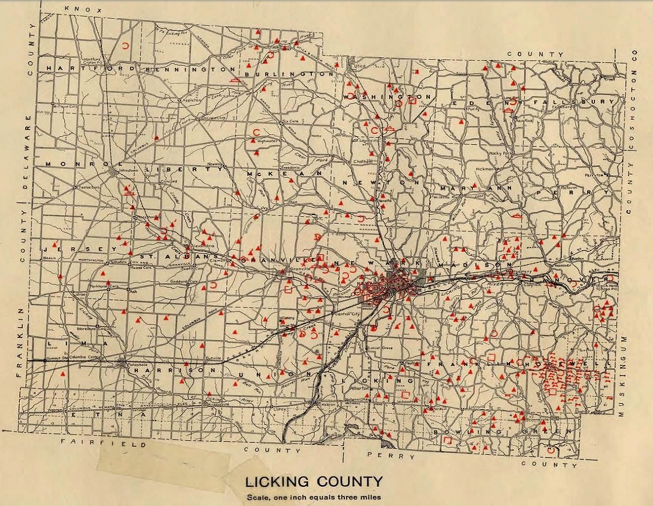 Licking County. Archaeological Atlas of Ohio. Page 45. Image Courtesy of the Ohio State University.