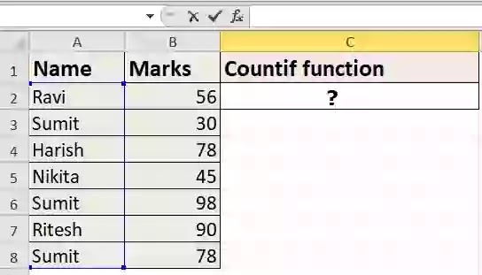 COUNTIF function in excel | Use of COUNTIF in excel in hindi