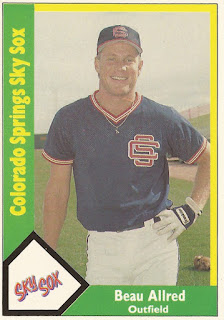 Beau Allred 1990 Colorado Springs Sky Sox card
