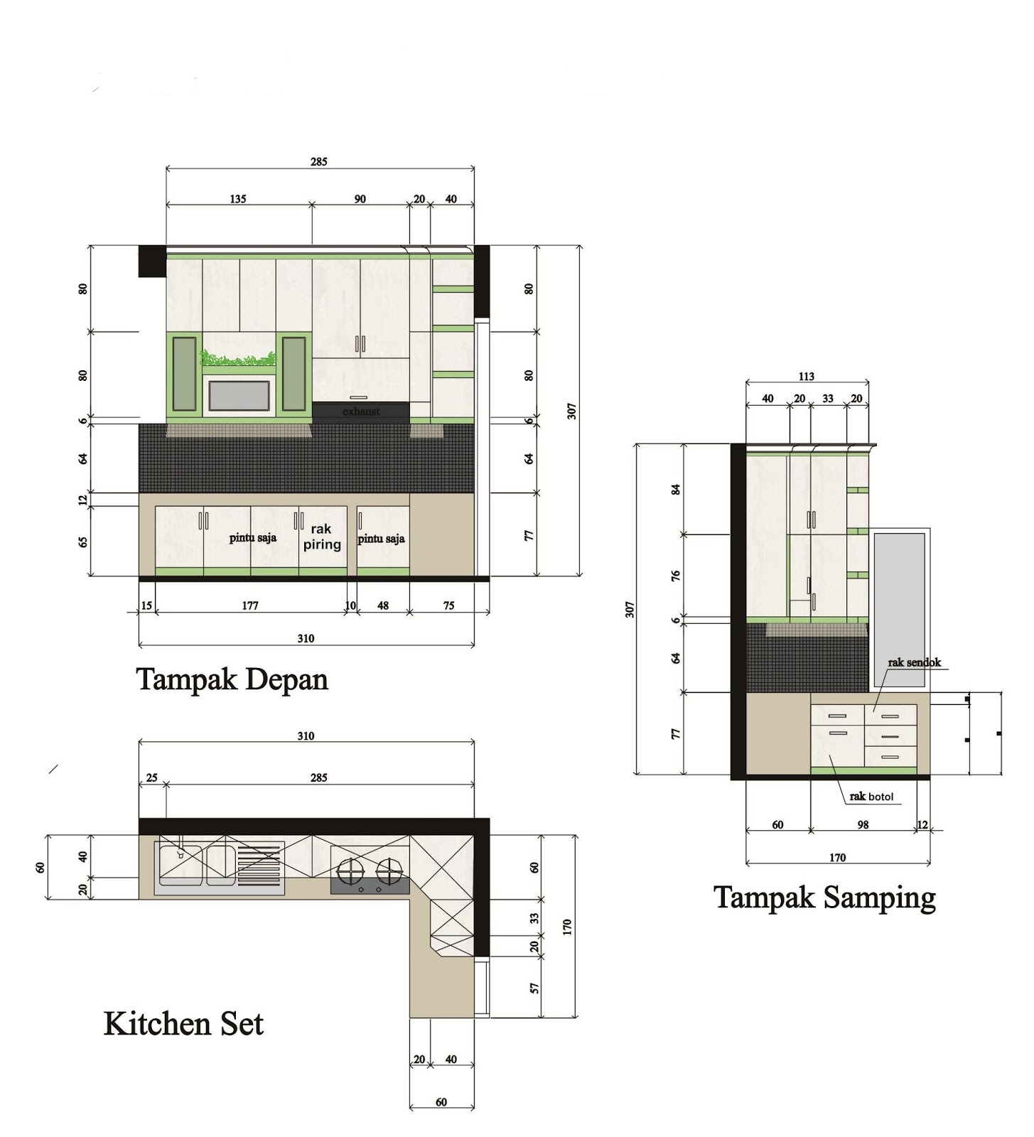 IDEsign arsitektur Lemari Dapur Simple  dengan Bahan Acrylic