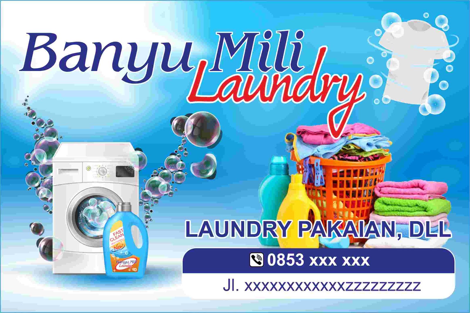 Rojo Nongkrong Contoh Spanduk Laundry  Vector