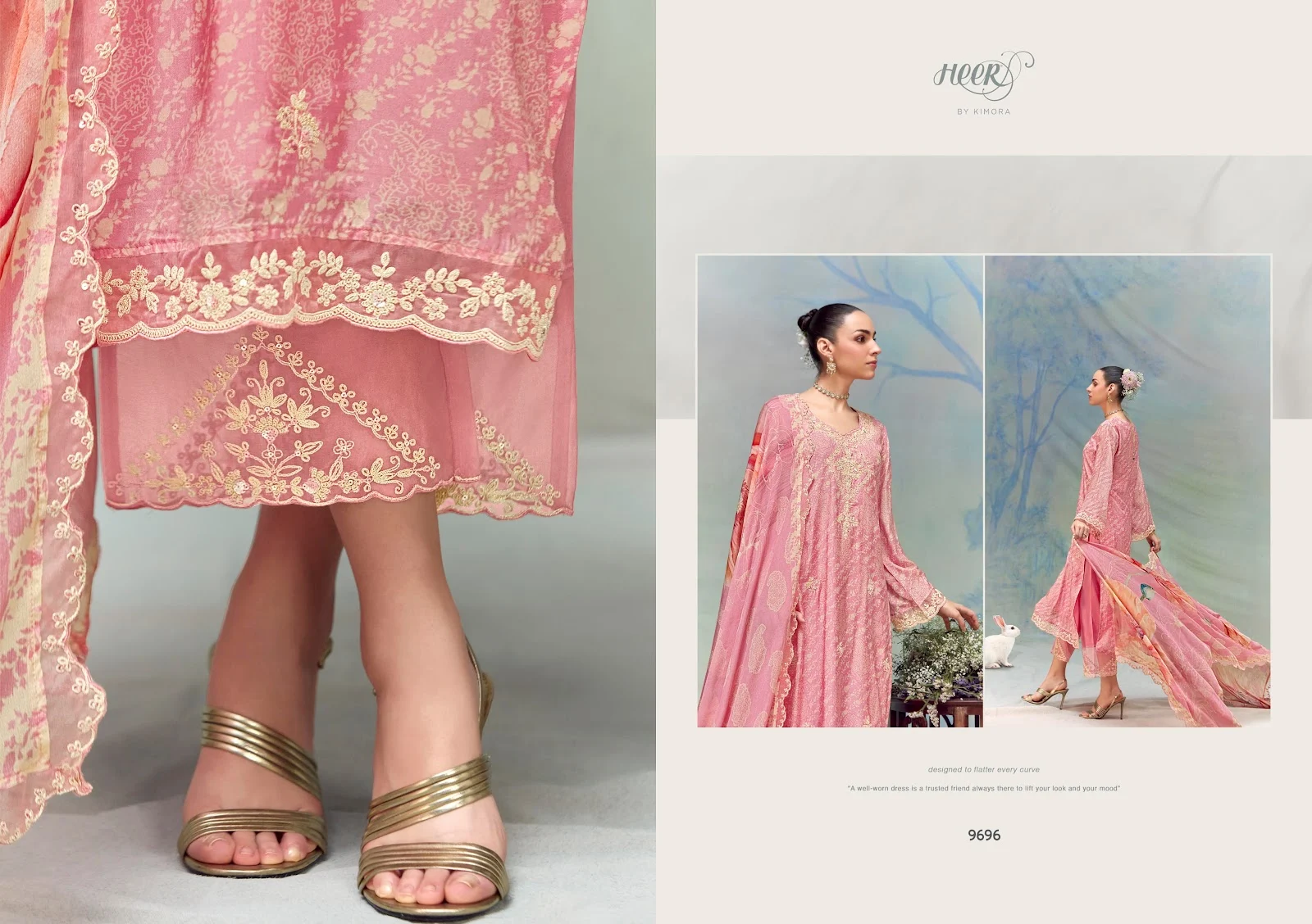Florence Kimora Heer Muslin Dori Embroidery Pant Style Suits