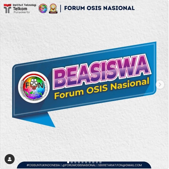 Pendaftaran Beasiswa Forum Osis Nasional (FON) Tahun 2024