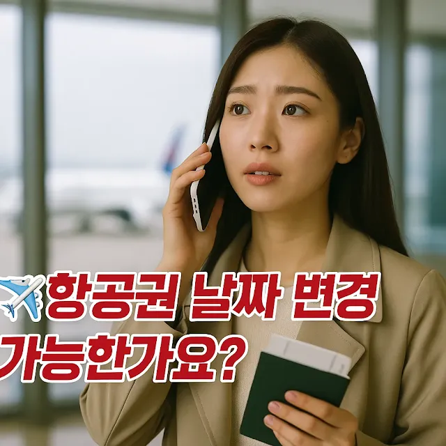 항공권 날짜 변경 가능 여부, 항공사별 조건 및 기한,  한국 여성 공항 이미지