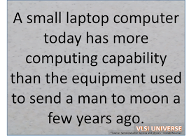 A small laptop computer today has more computing capability than the equipment used to send a man to moon a few years ago.