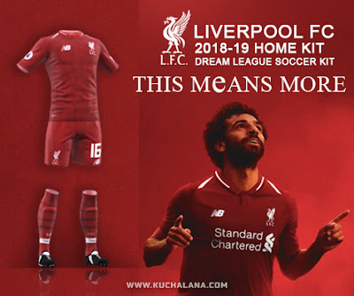  Yang akan saya share kali ini adalah termasuk kedalam home kits Released, Liverpool FC 2018/19 Kit - Dream League Soccer Kits