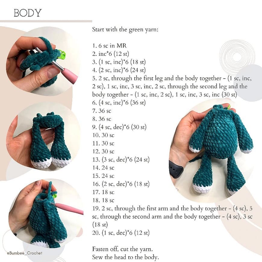 Crochet dinosaur pattern