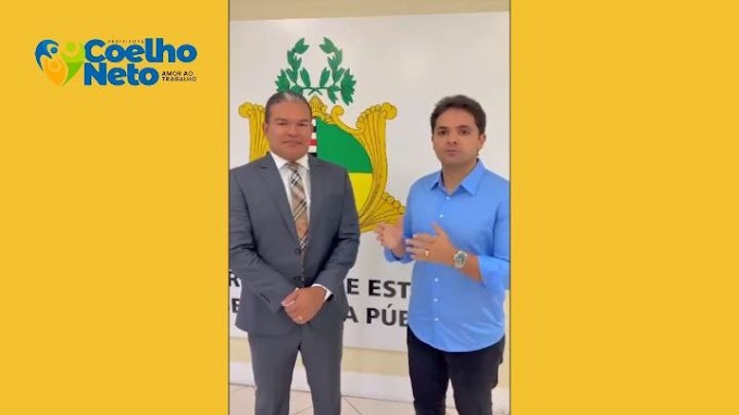 PREFEITO BRUNO SILVA SE REÚNE COM SECRETÁRIO DE SEGURANÇA - COELHO NETO