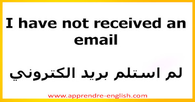 I have not received an email    لم استلم بريد الكتروني