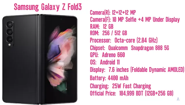Samsung Galaxy Z Fold3 - full specifications BD Price