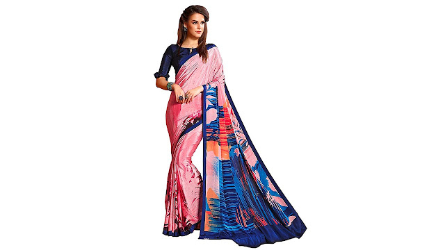 Jaanvi Fashion Womens Crepe Silk Printed Saree (celebration-7703-b)