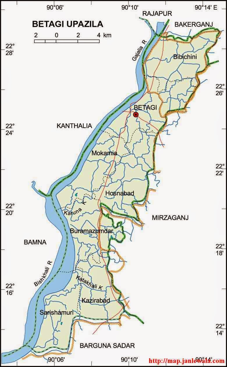 begati upazila map of bangladesh