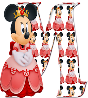Abecedario de Minnie Princesa de Rosa. Minnie Pink Princes Alphabet.