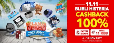 Blibli Histeria Promo Cashback Promo 1111