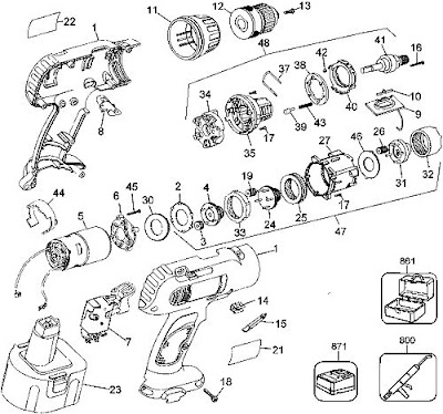 DeWalt DW953 Drill Exploded Diagram