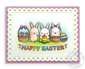 Sunny Studio Stamps: Chubby Bunny Easter Card (using Frilly Frames Polka-Dot dies and Dots & Stripes Pastels Paper)