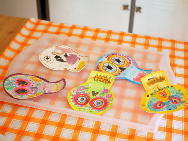 Paper Plate Dia De Los Muertos Skulls