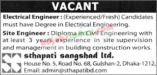 STHAPATI SANGSHAD LIMITED  Position : Site Engineer