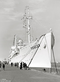 POBEDA at the wharf, believed to be after its repair in 1952
