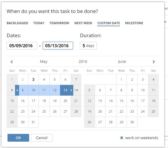 Wrike: task scheduling