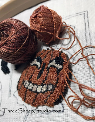 'Halloween Folly' punch needle design by Rose Clay at ThreeSheepStudio.com in the 'Studio'