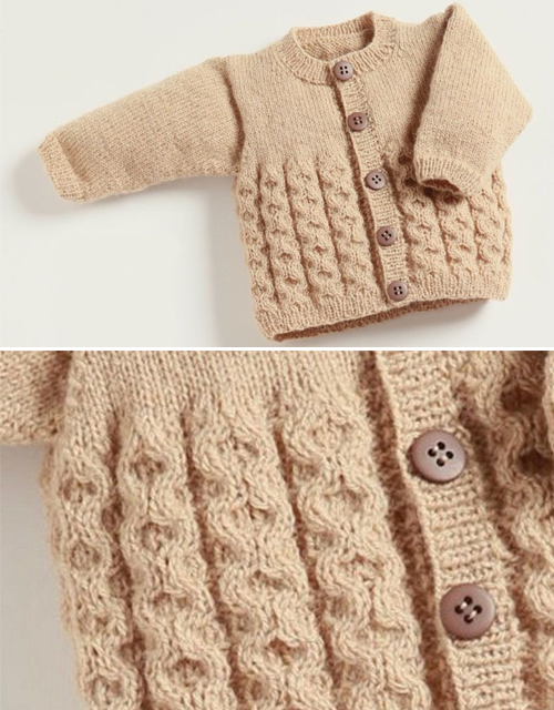 Baby Cardigan with Cables - Free Pattern 