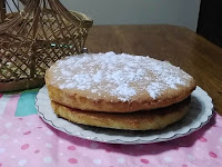 Hot Milk Sponge Cake on a plate.